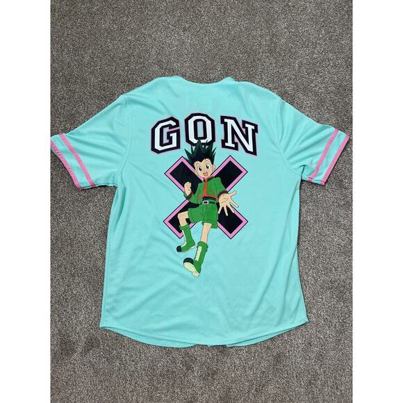 Hunter X Hunter GON Men's Logo Animate Jersey Collection Teal M - Picture 1 of 9